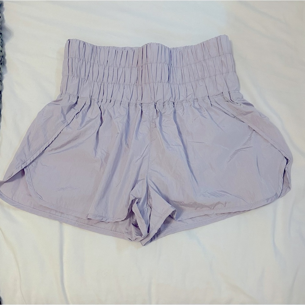 Free People light purple high waisted shorts. Size medium.